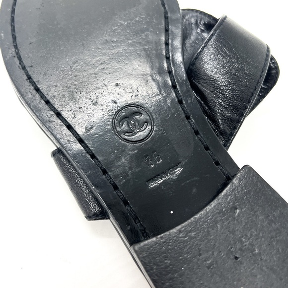 CHANEL RARE VINTAGE TURNLOCK SANDALS 36 - Picture 7 of 8